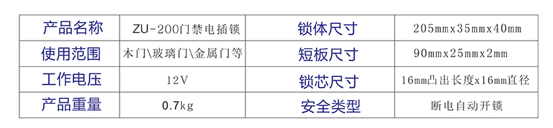 玻璃電插鎖尺寸