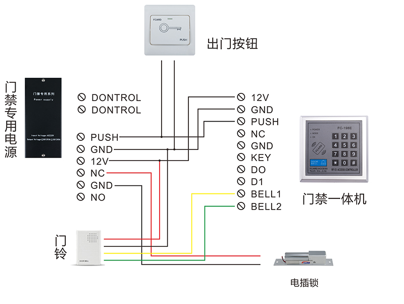 電插鎖接線